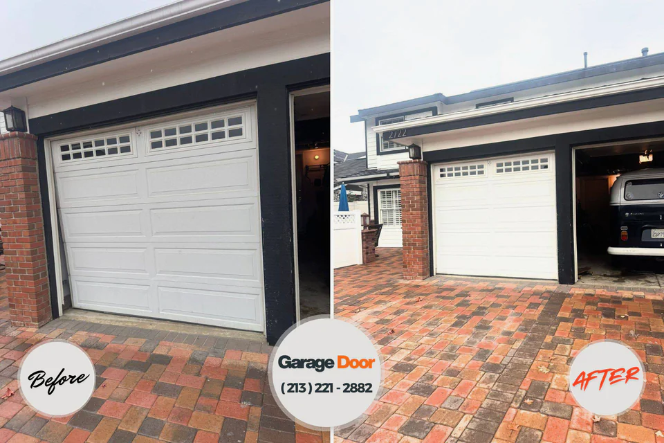 Before and after: garage door repair Cross Lanes, WV